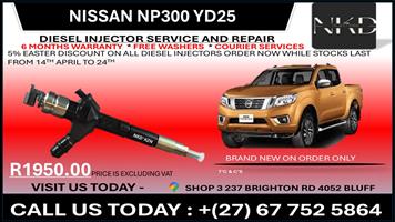 Nissan Np300 Yd25 Diesel Injectors on recondition
