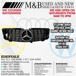 GT Grille Black PreFace with badge (Brand New) Suitable for Mercedes-Benz ML W164  2005-2011