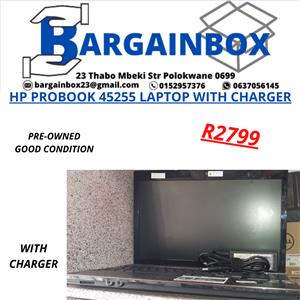 HP PROBOOK 45255 LAPTOP WITH CHARGER