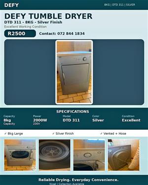 Defy Tumble Dryer For Sale