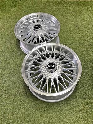 17 INCH EAGLE (LENSO) STAGGERED DESIGN RIM SET.  DEEP DISH REAR