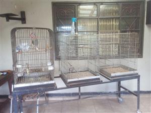 For sale 3 times bird cages on Single frame on weels....2800 rand NEGOTIABLE 