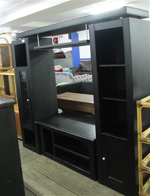 BLACK 4 PIECE WALL UNIT S061255A
