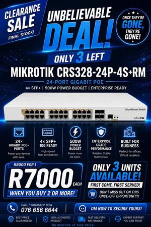 Mikrotik CRS328 24 port cloud router switch. Brand new.