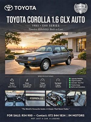 1985 Toyota Corolla 1.6GLX Auto