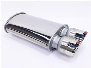 1x Stainless Steel Oval Twin 90mm Exhaust Backbox
