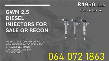 RECON - NEW -DIESEL INJECTORS FOR GWM 2.5 