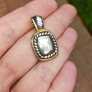 David Yurman pendant silver and gold plated on stainless steel rope chain