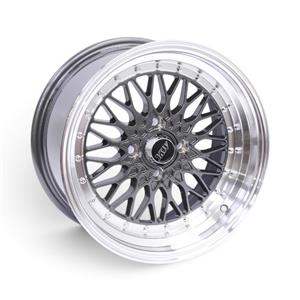 15″ CW-5202 4×100 Gunmetal Machine Lip Alloy Wheels