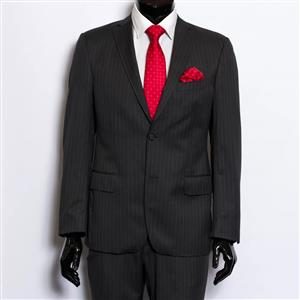 Get 10% off on Khaliques Charcoal stripe Suits 2 button single breast SUIT003SBC