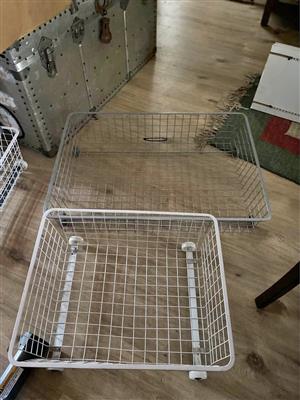 Rolling underbed baskets