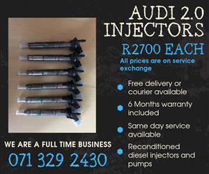 AUDI 2.0 INJECTORS FOR SALE WITH WARRANTY 