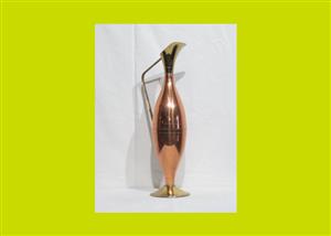 Tall Slender Vintage Copper and Brass Jug - SKU 1200										