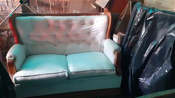White fake leather couch set