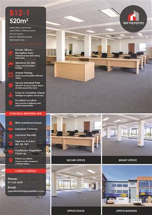 B12-1 – 520m² Flexible Office, Training, Church Space To Let