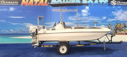 CATHEDRAL 4.8 M WET DECK ON TRAILER 50 HP HONDA 4 STROKE 