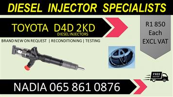 BRAND NEW DIESEL INJECTORS FOR SALE OR TO RECON FOR TOYOTA D4D 2KD