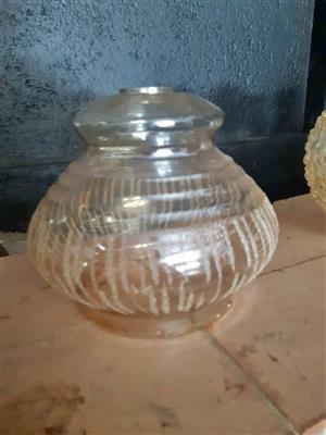 ANTIQUE ART DECO GLASS lamp shade, circa 1930s.  R180.