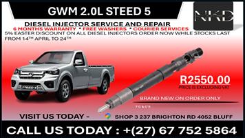 Gwm 2.0L STEED 5 Diesel Injectors on recondition