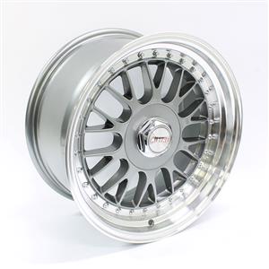 17″ A-Line Solo 4/100 & 4/114 Gunmetal Machine Lip Alloy Wheels