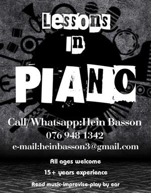 Piano lessons-East Rand