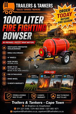 2026 Trailers&Tankers c1000ff-1000 Liter Firefighter/ Firefighter Trailer