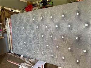 Double and queen suede headboard on special