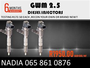 GWM 2.5 BOSCH DIESEL INJECTORS FOR SALE ON EXCHANGE OR RECON