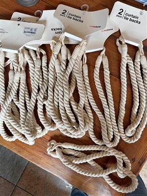 Rope curtain tie backs 8 pairs