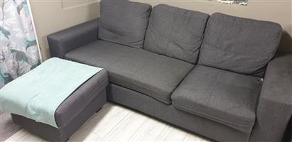 3 1/2 Used grey seater couch 2 years old