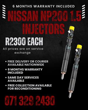 NISSAN NP200 1.5 DIESEL INJECTORS FOR SALE WITH WARRANTY 