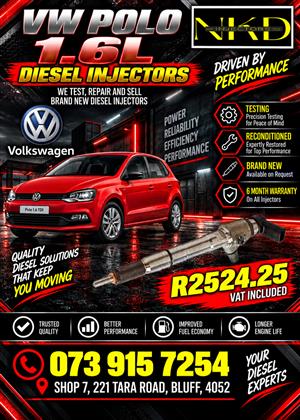 Vw Polo 1.6L Diesel Injectors 