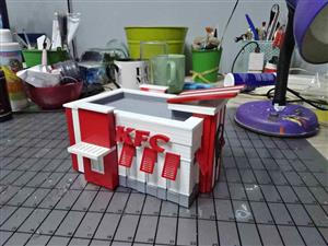 Kfc diarama 3d printed pla for hotwheels and matchbox