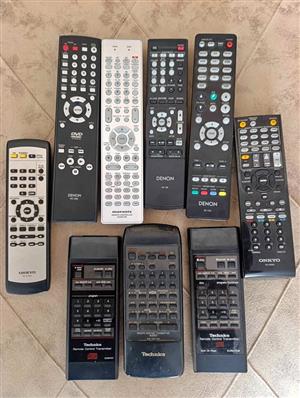 Various hifi remote controls for sale