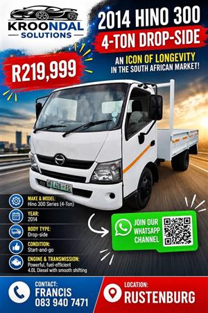 2014 Toyota Hino 300 4 Ton Drop-Side