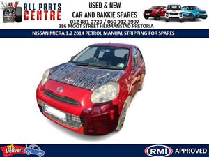 Nissan Micra 1.2 2014 petrol manual Stripping for Spares