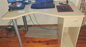 Cream Wood Desk with drawer - URGENT SALE - Price Negotiable