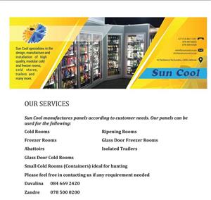 Sun Cool Refrigeration Manufacturing Cold & Freezer Rooms
