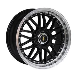 17″ VOGUE 4/100 & 4/108 Black Machine Lip Alloy Wheels
