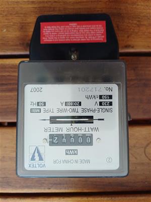 Electricity meter - Voltex Watt-Hour Meter Single phase two wire