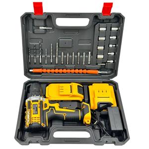 Cordless drill with lithium battery and all accessories