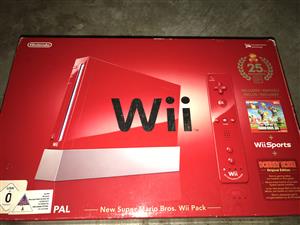 Wii Red with 2 remotes