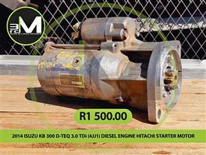 2014 ISUZU KB 300 D-TEQ 3.0 TDi (4JJ1) DIESEL ENGINE HITACHI STARTER MOTOR