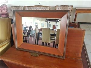Vintage solid wood framed mirror