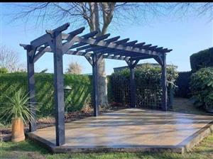 Wooden deck and pergola 