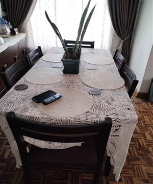 6 seater solid wood dinning set