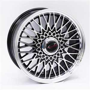 15″ M1272 4/100 & 4/114 Gloss Black Machine Lip Alloy Wheels