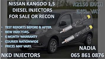 NISSAN KANGOO 1,5 DIESEL INJECTORS FOR SALE . REBUILT AND TESTED