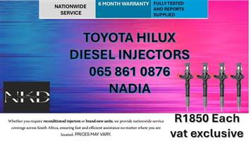 TOYOTA HILUX DIESEL INJECTORS FOR SALE -RECONDITIONED AND NEW
