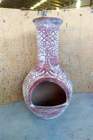 Aztec Tree of Life Limited Large Edition Chiminea with stand, Size = 1300 H X 53